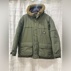State Property Mans Parka XXXL Army Green Winter Snow Jacket Coat Down Feathers